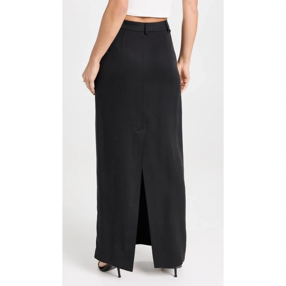NEW Reformation Cairo Mid Rise Maxi Skirt Black 12